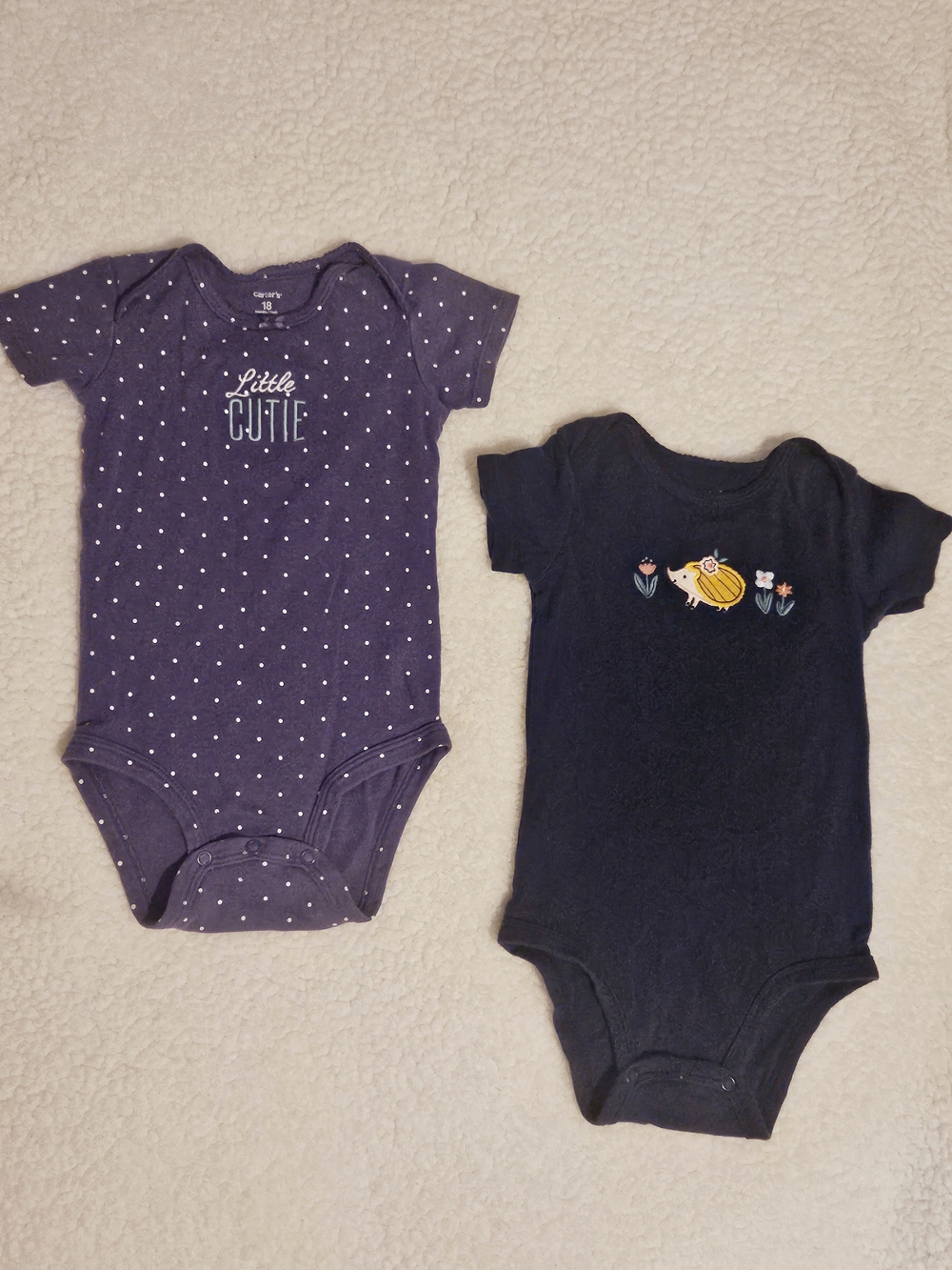Carter's Baby Bodysuits, Cotton ,18 Months, Lot Of 2